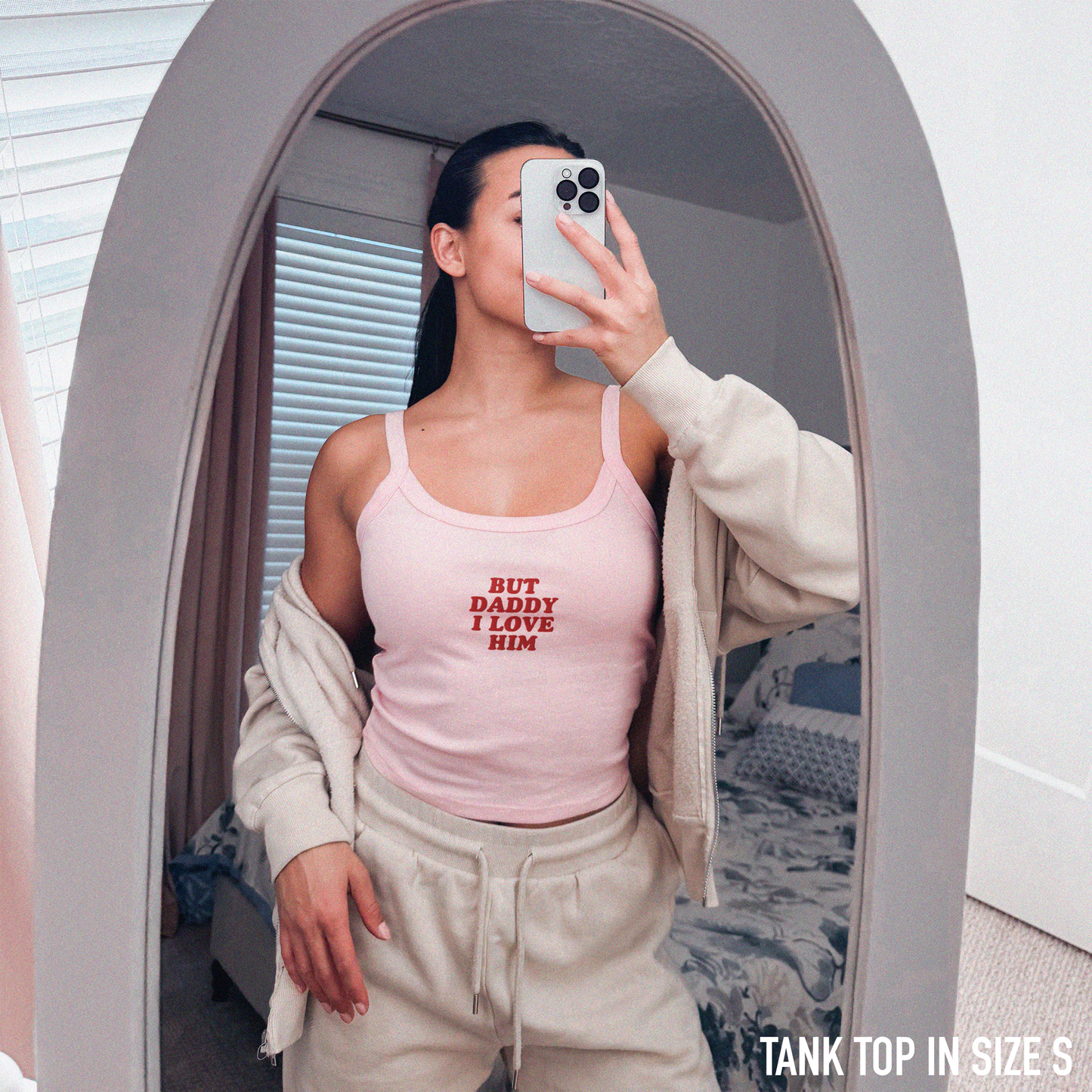 But Daddy I Love Him Rib Embroidered Tank Top