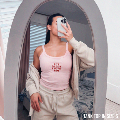 But Daddy I Love Him Rib Embroidered Tank Top