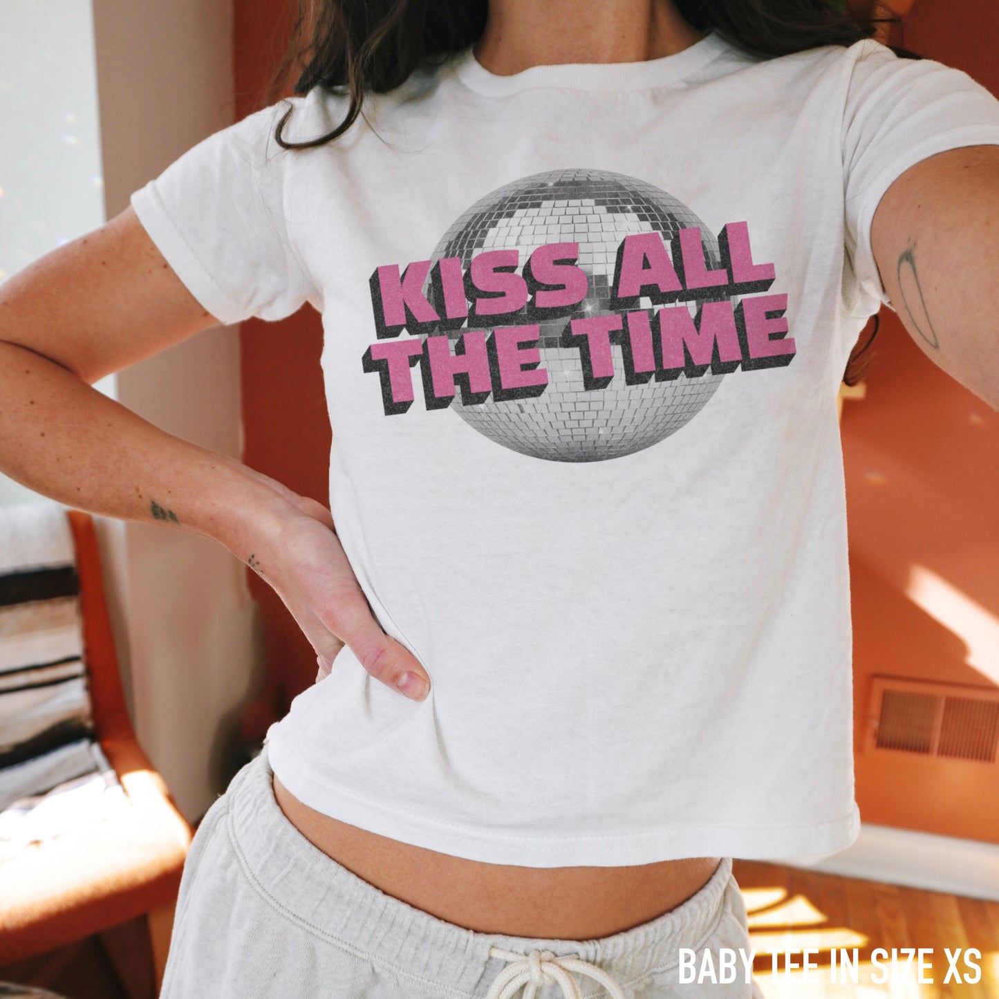 Kiss All The Time Disco Baby Tee