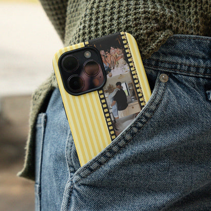 CUSTOM PHOTO Sweet Lines Aesthetic iPhone Case (Yellow)