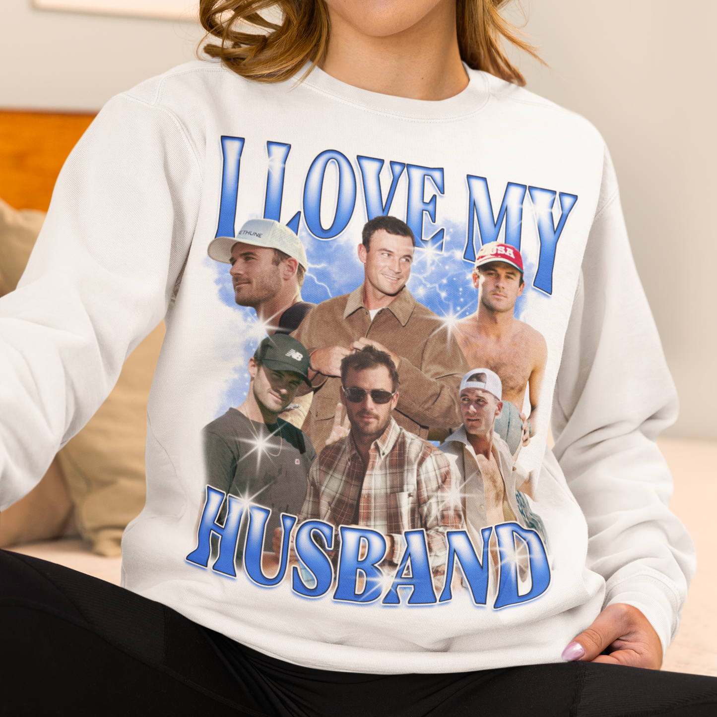 CUSTOM I Love My Husband Photo Bootleg Sweatshirt