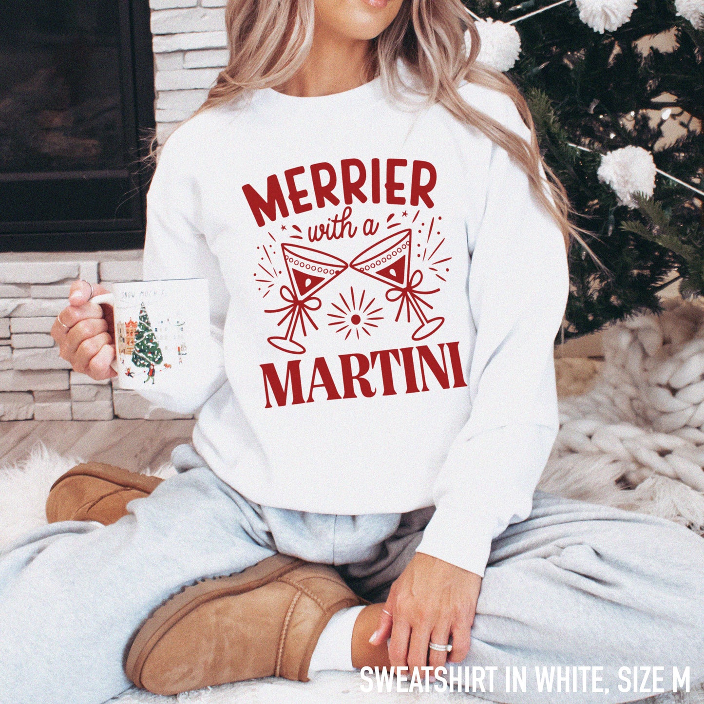 Merrier with a Martini Boozy Christmas Sweatshirt