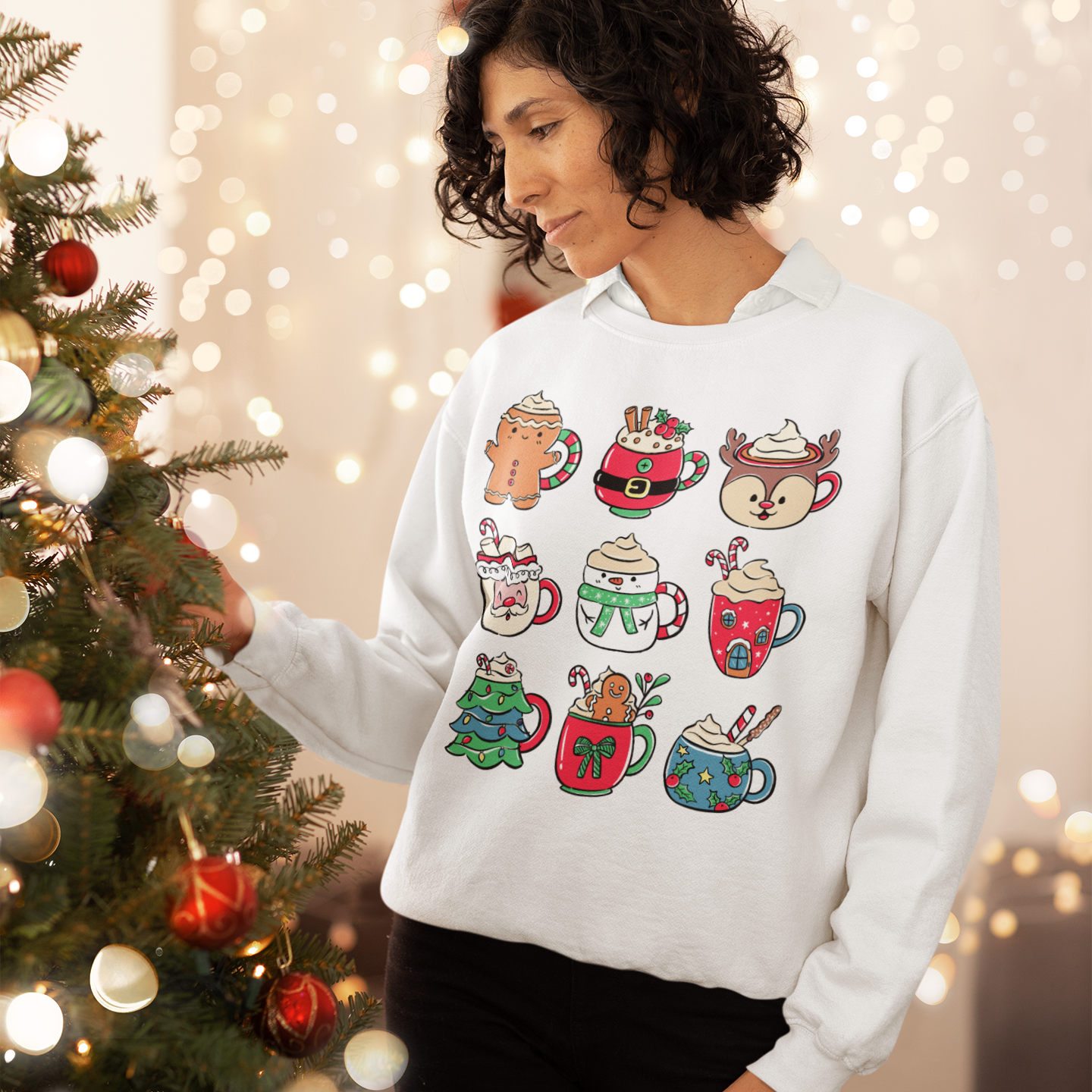 Christmas Hot Drinks Mugs Sweatshirt