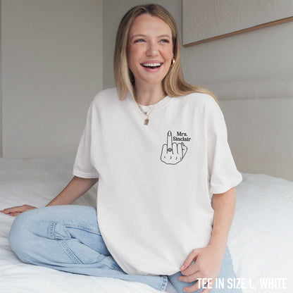 CUSTOM Bride Surname Newlywed Embroidered Premium T-Shirt