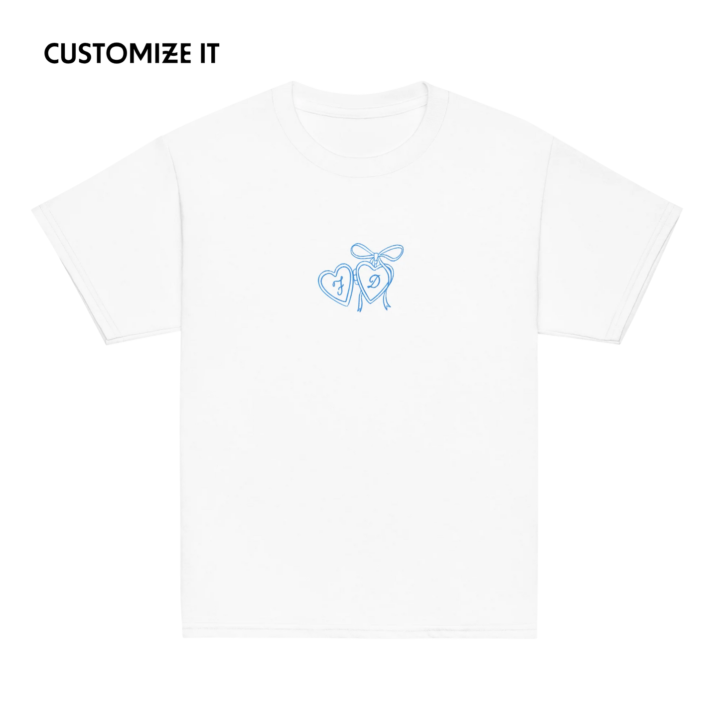 CUSTOM Couple Initials Wedding Bride Groom Embroidered Baby Tee