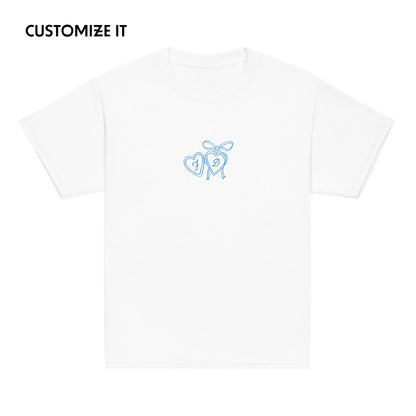 CUSTOM Couple Initials Wedding Bride Groom Embroidered Baby Tee