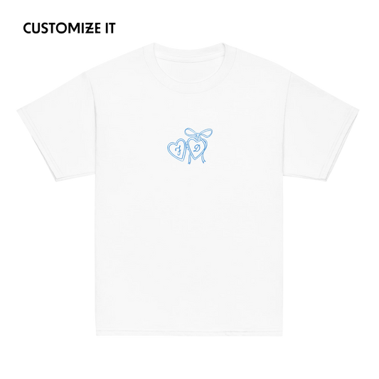 CUSTOM Couple Initials Wedding Bride Groom Embroidered Baby Tee