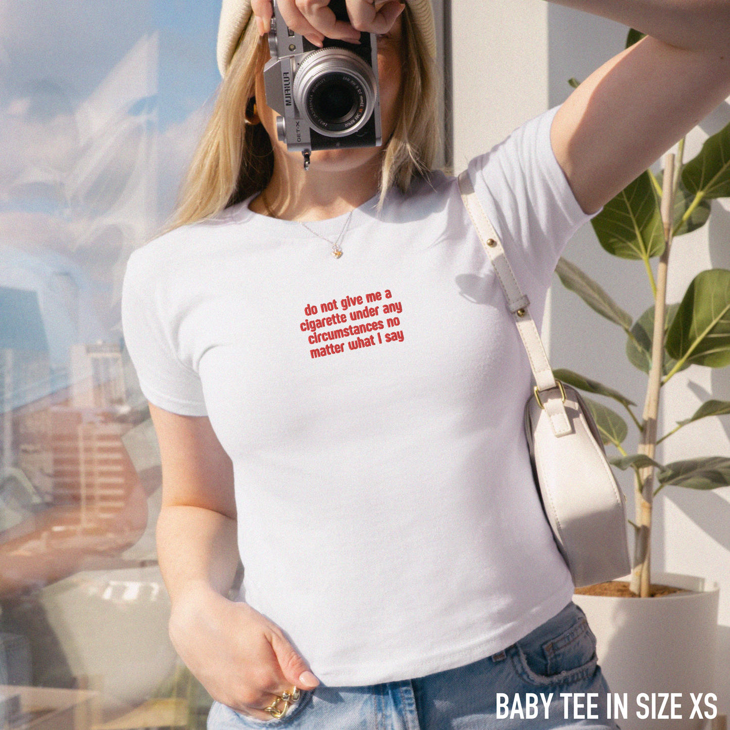 Do Not Give Me a Cigarette Embroidered Baby Tee