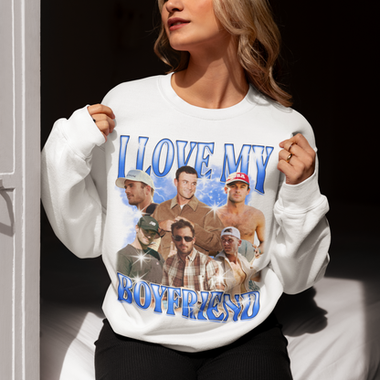 CUSTOM I Love My Boyfriend Photo Bootleg Sweatshirt