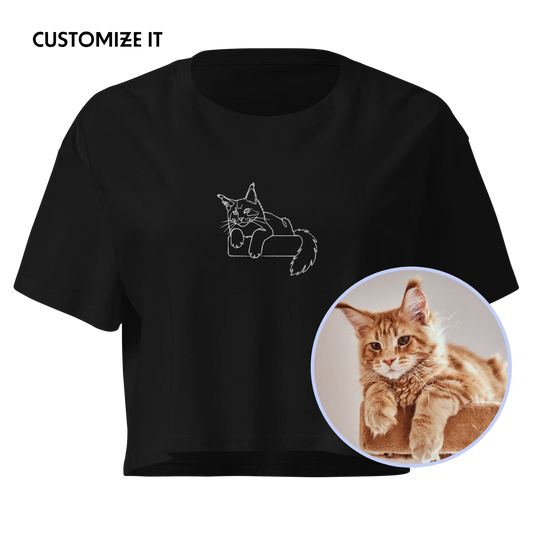 CUSTOM YOUR PET Portrait Embroidered Crop Tee