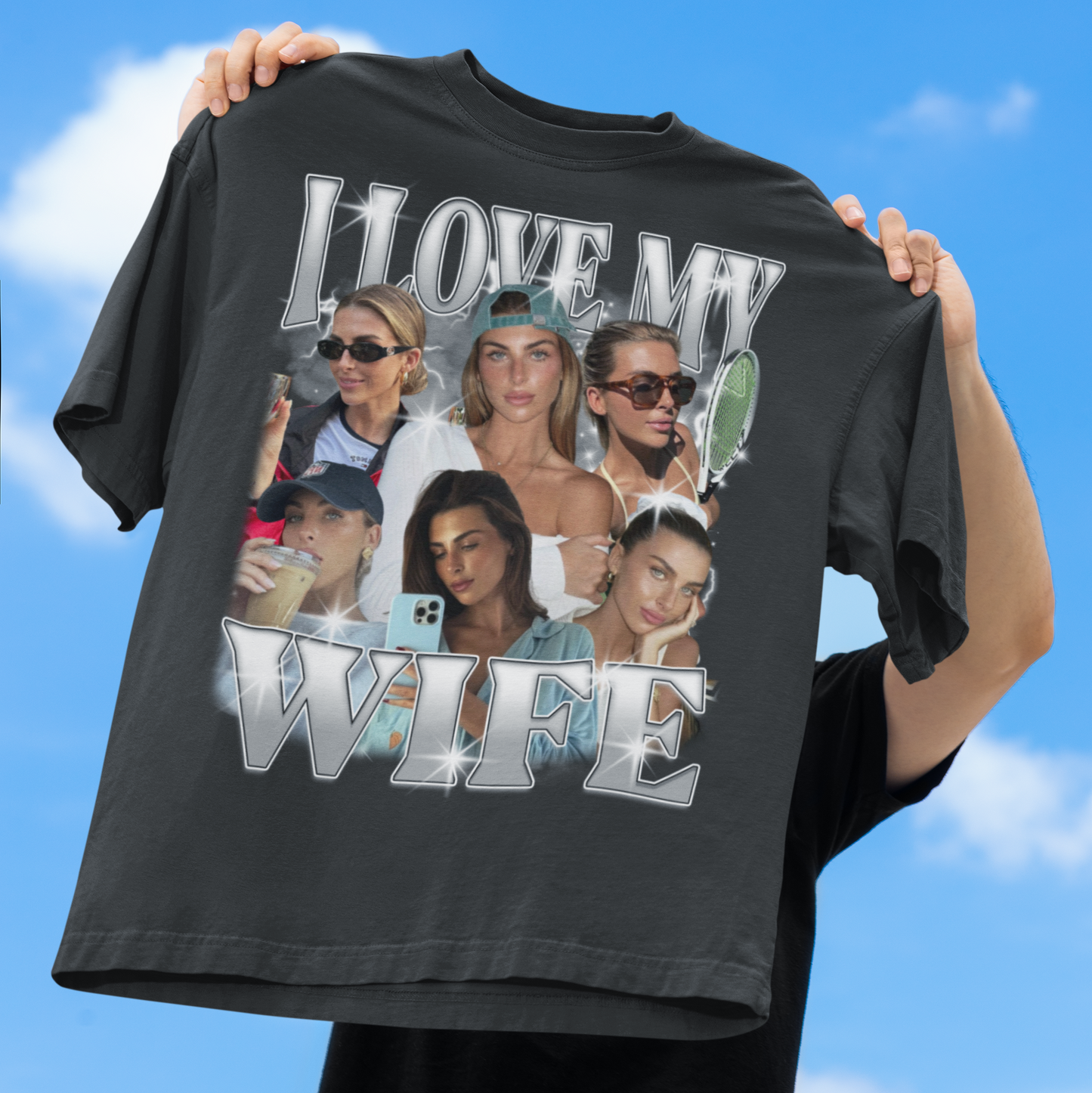 CUSTOM I Love My Wife Photo Bootleg T-Shirt