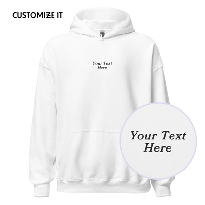 CUSTOM Your Text Serifed Embroidered Hoodie