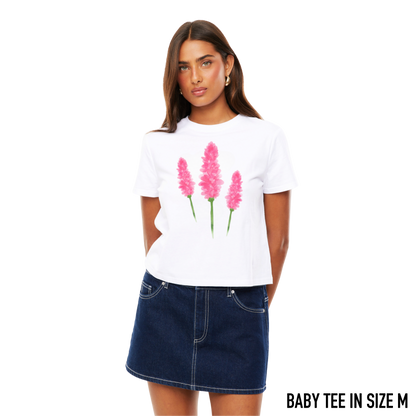 Pink Snapdragon Flower Baby Tee