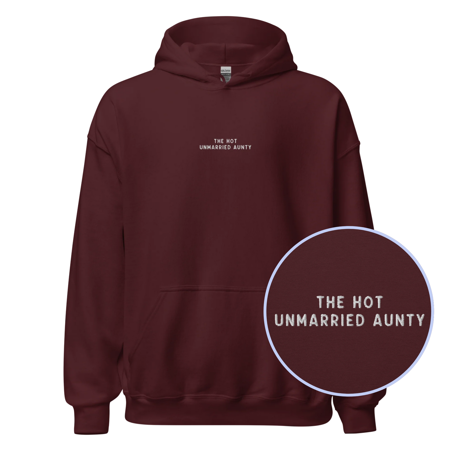 The Hot Unmarried Aunty Embroidered Hoodie