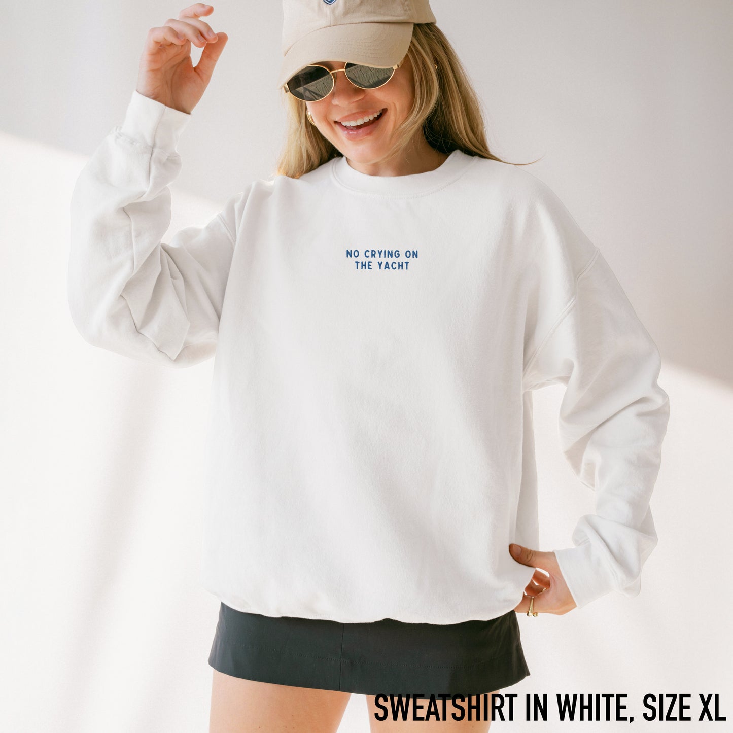 No Crying on the Yacht Embroidered Sweatshirt