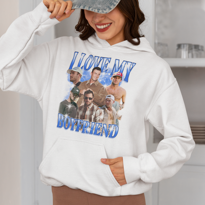 CUSTOM I Love My Boyfriend Photo Bootleg Hoodie