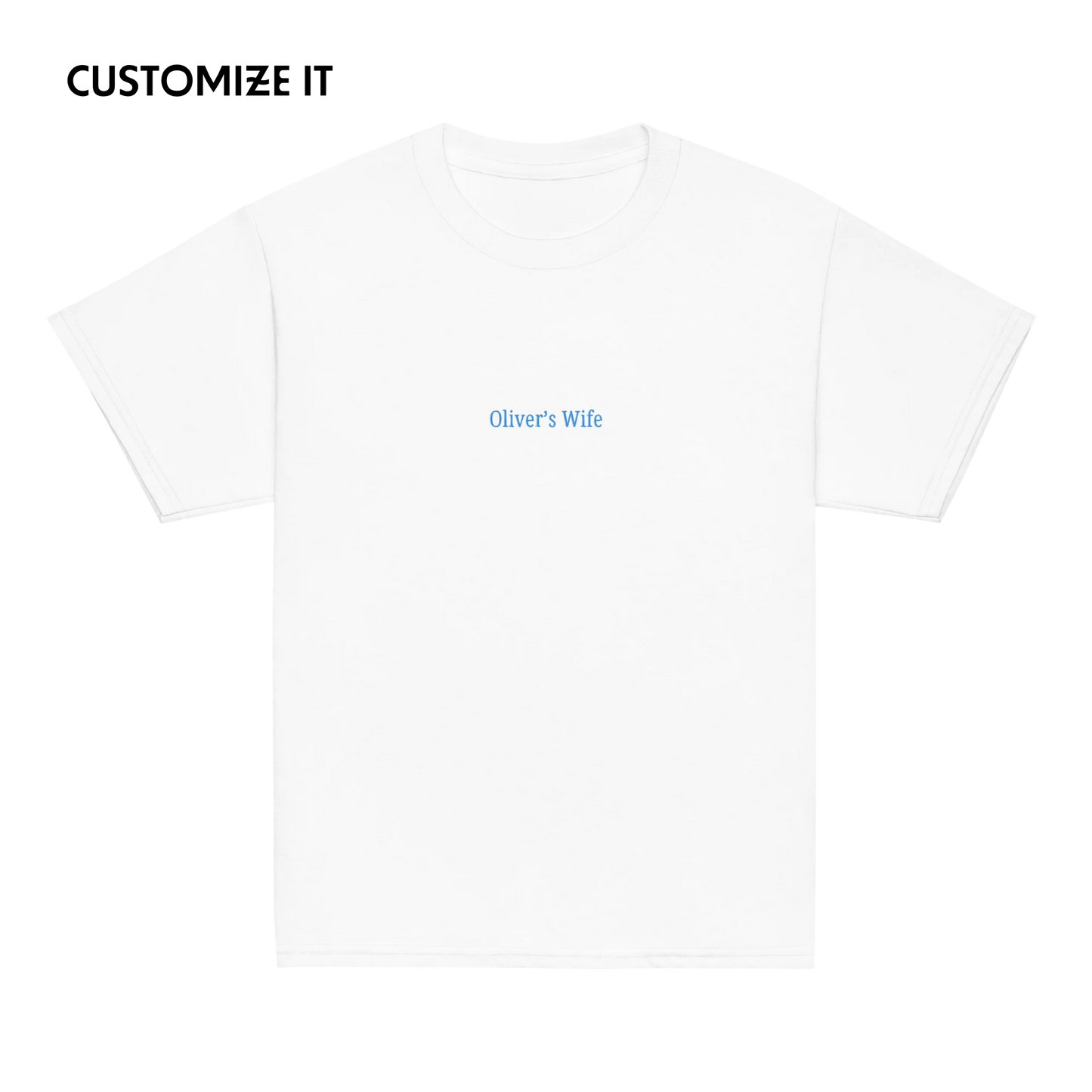 CUSTOM Husband's Name Wife Embroidered Bride Baby Tee