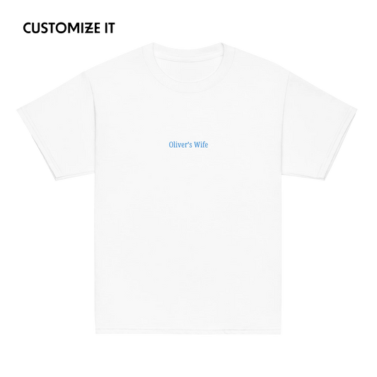 CUSTOM Husband's Name Wife Embroidered Bride Baby Tee