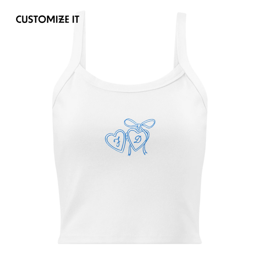 CUSTOM Couple Initials Wedding Bride Groom Rib Embroidered Tank Top