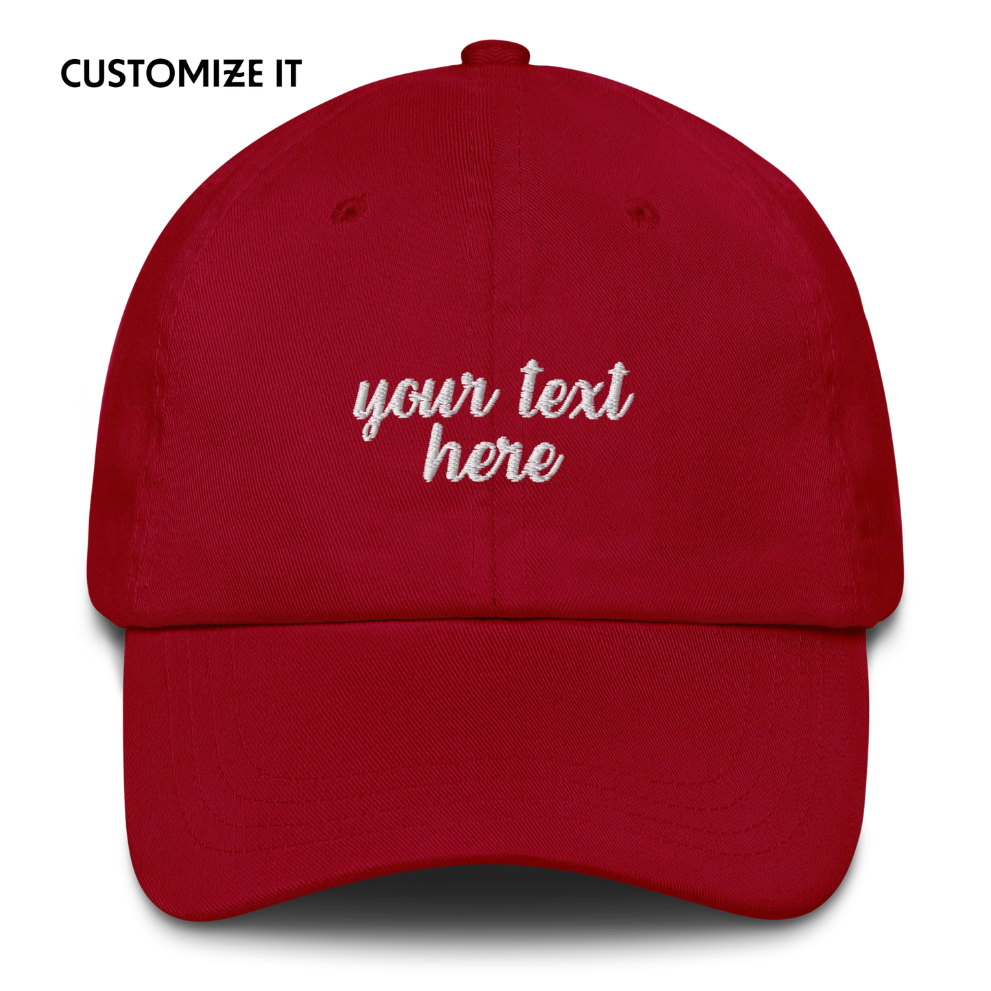 CUSTOM Your Text Cursive Embroidered Cap