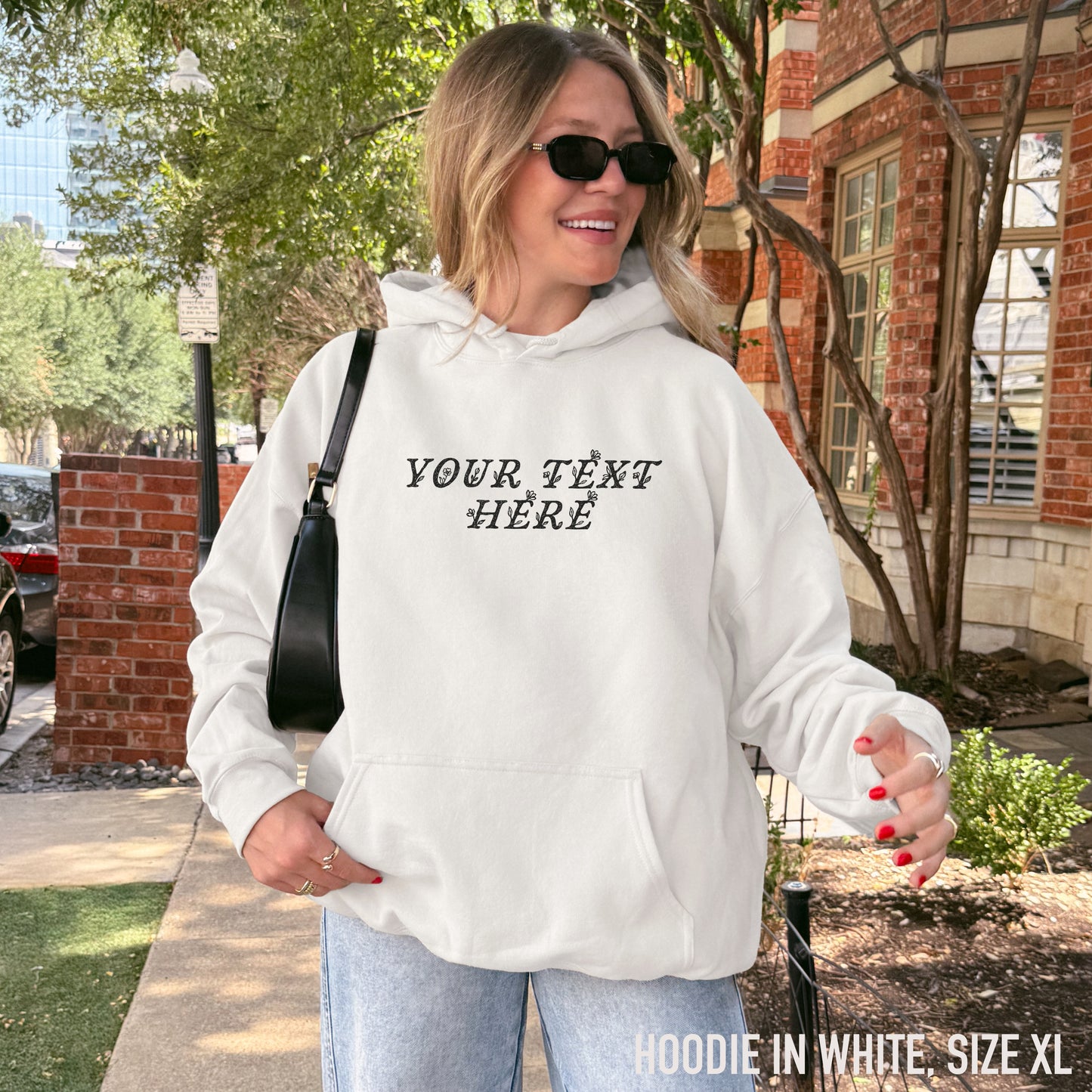 CUSTOM Your Text Floral Hoodie