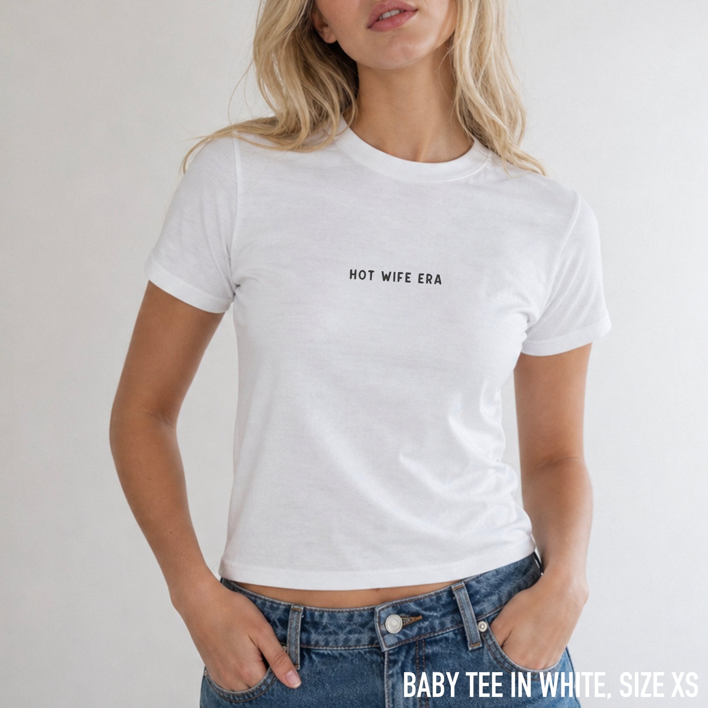 Hot Wife Era Bride Embroidered Baby Tee