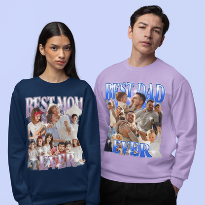 CUSTOM Best Mom Ever Photo Bootleg Vintage Wash Crewneck Sweatshirt