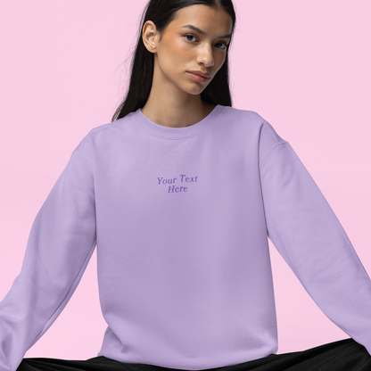 CUSTOM Your Text Serifed Embroidered Vintage Wash Crewneck Sweatshirt