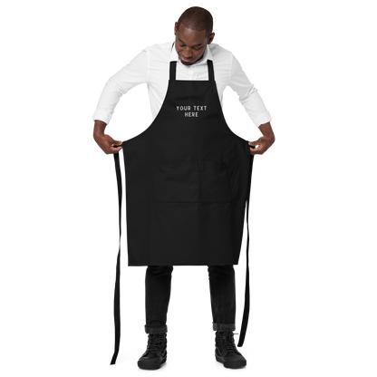 CUSTOM Your Text Embroidered Organic Cotton Apron