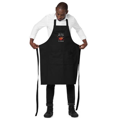 The Only Men I Like Ramen Embroidered Organic Cotton Apron