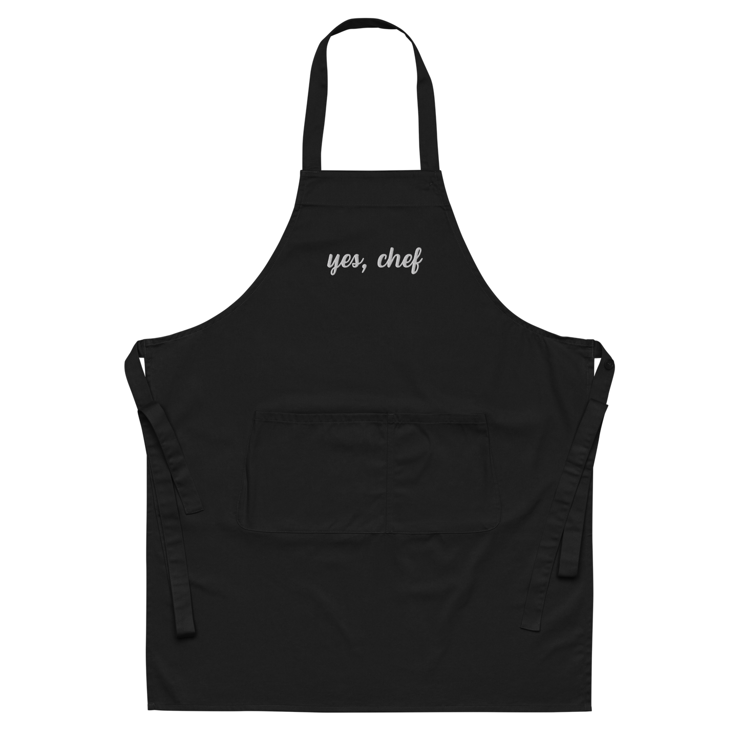 Yes, Chef Cursive Embroidered Organic Cotton Apron