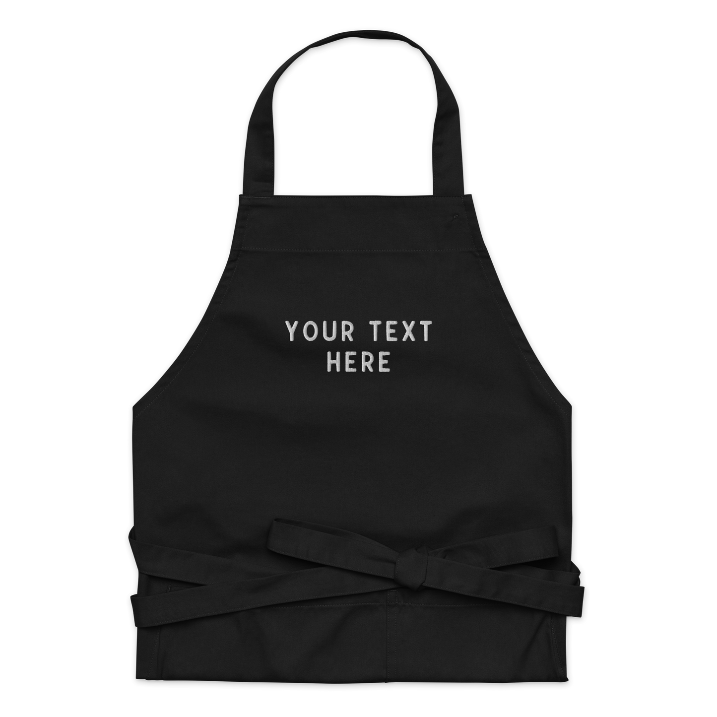 CUSTOM Your Text Embroidered Organic Cotton Apron