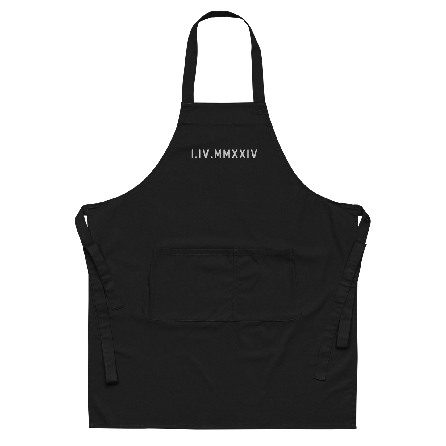 CUSTOM Roman Numerals Date Embroidered Organic Cotton Apron