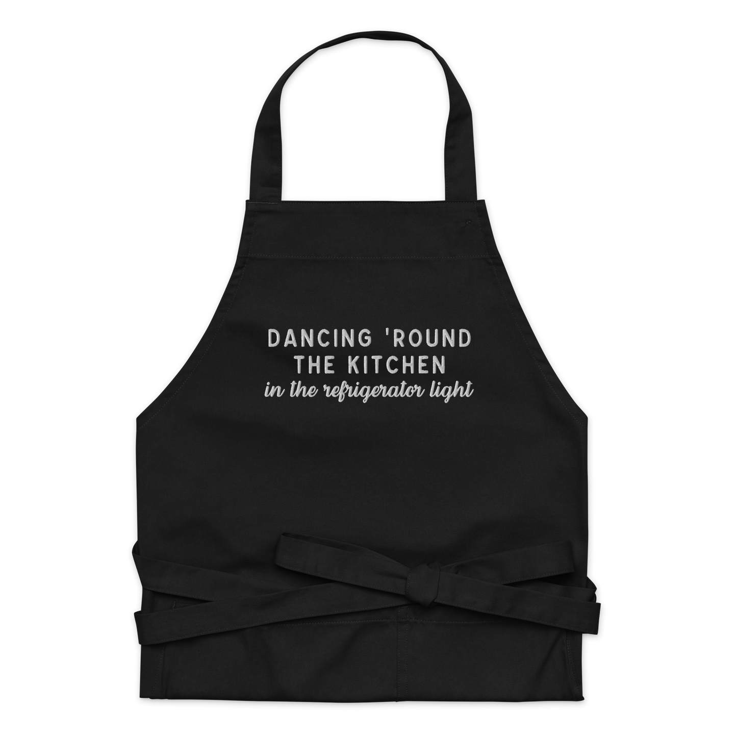 Dancing 'Round The Kitchen Embroidered Organic Cotton Apron