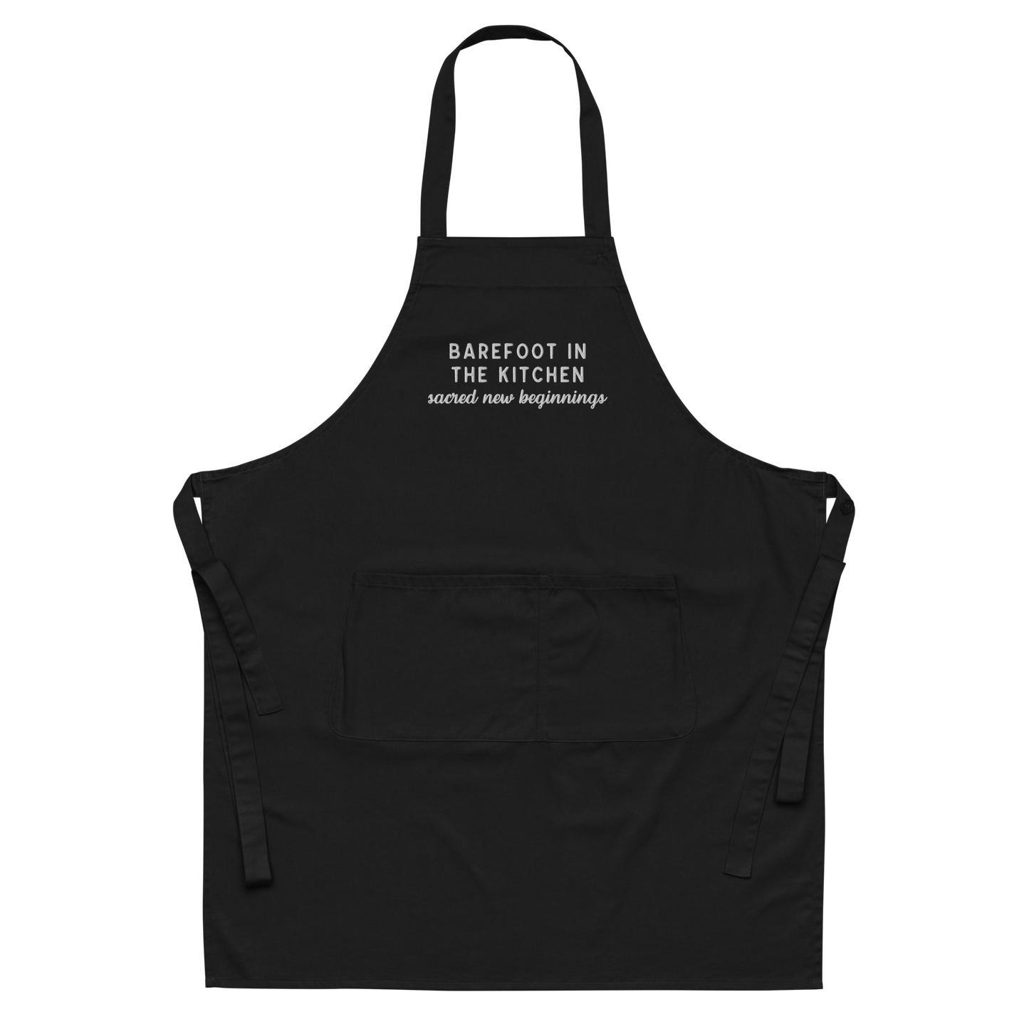 Barefoot in The Kitchen Embroidered Organic Cotton Apron