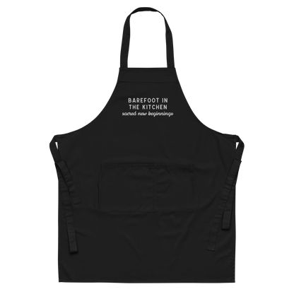 Barefoot in The Kitchen Embroidered Organic Cotton Apron