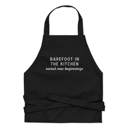 Barefoot in The Kitchen Embroidered Organic Cotton Apron