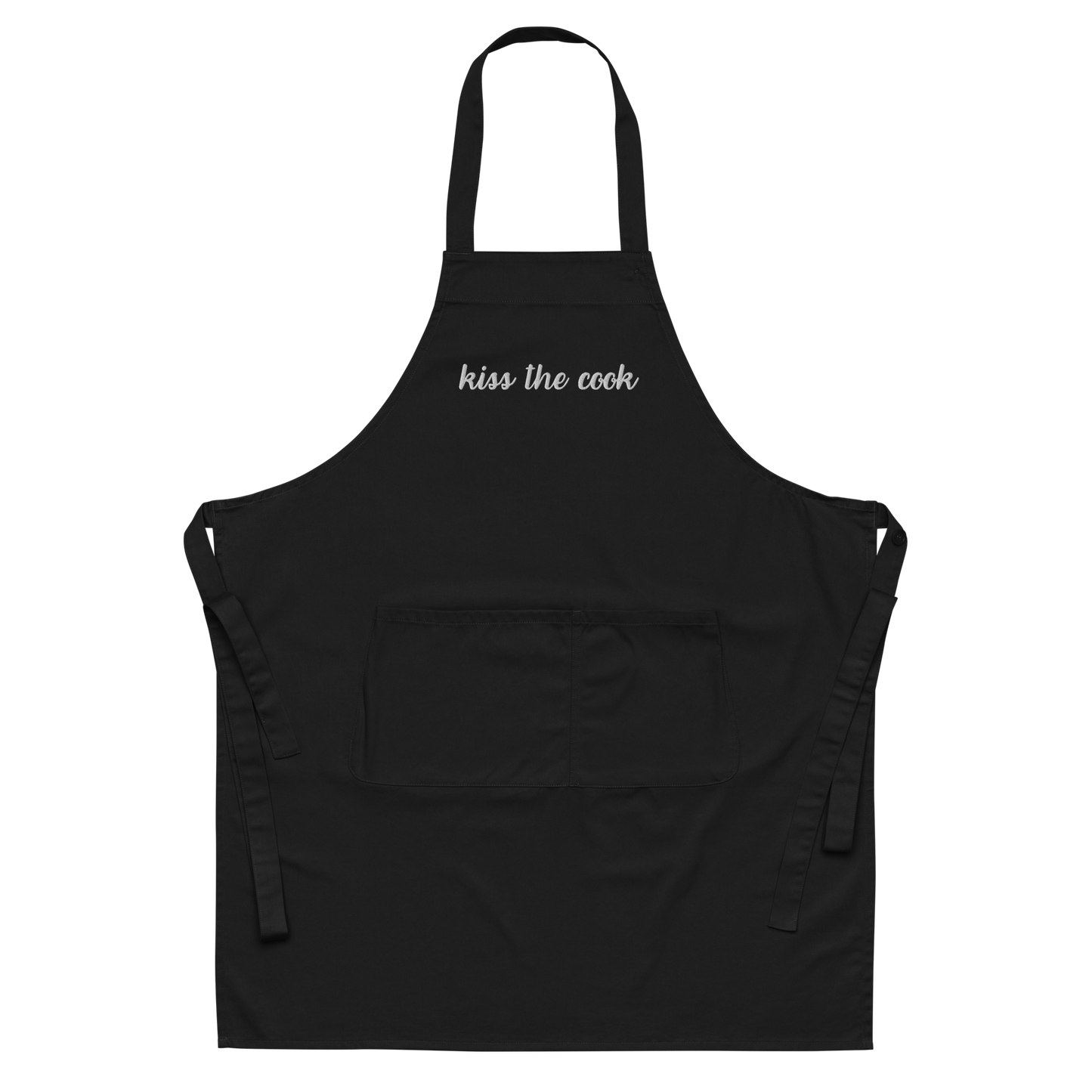 Kiss the Cook Embroidered Organic Cotton Apron