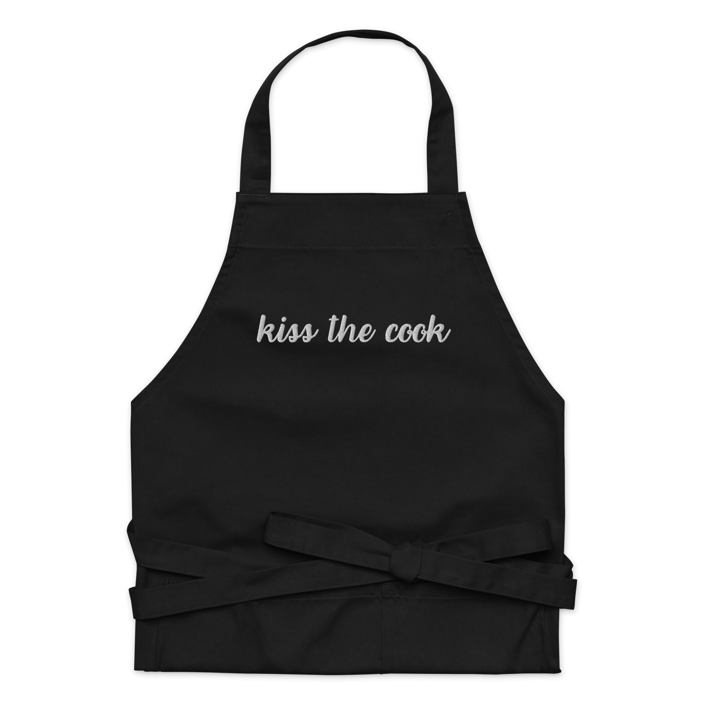 Kiss the Cook Embroidered Organic Cotton Apron