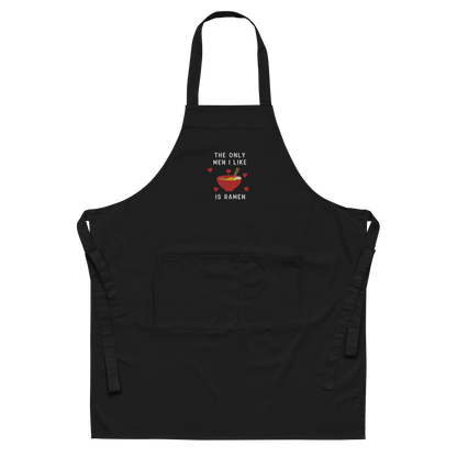 The Only Men I Like Ramen Embroidered Organic Cotton Apron