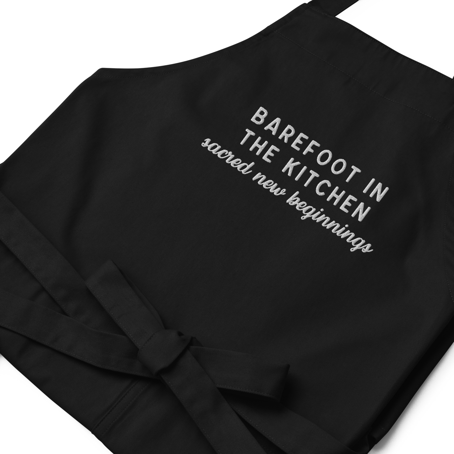 Barefoot in The Kitchen Embroidered Organic Cotton Apron