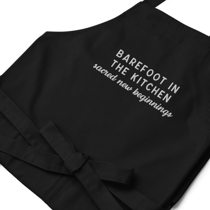 Barefoot in The Kitchen Embroidered Organic Cotton Apron