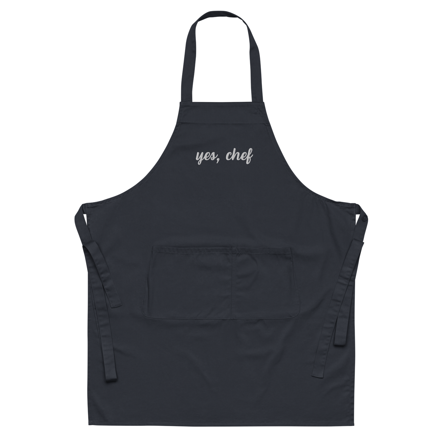 Yes, Chef Cursive Embroidered Organic Cotton Apron