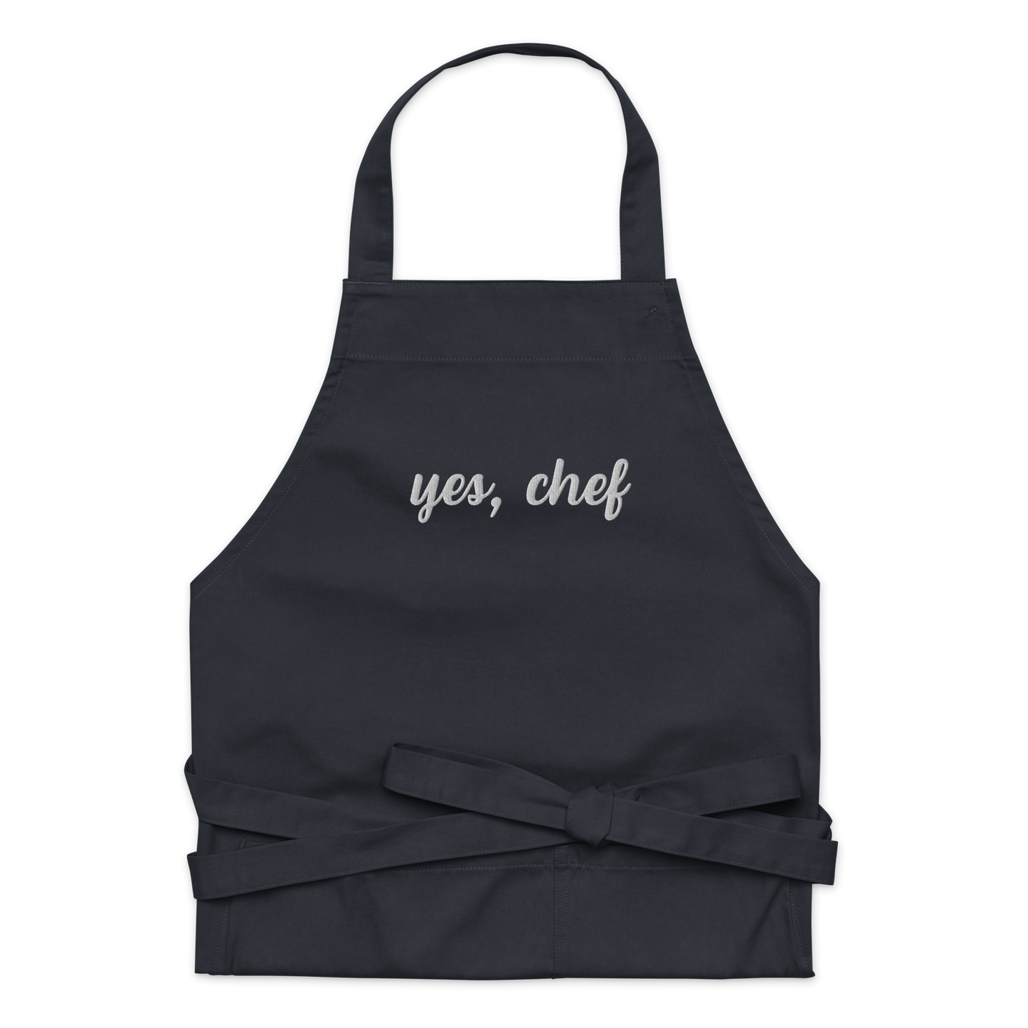 Yes, Chef Cursive Embroidered Organic Cotton Apron