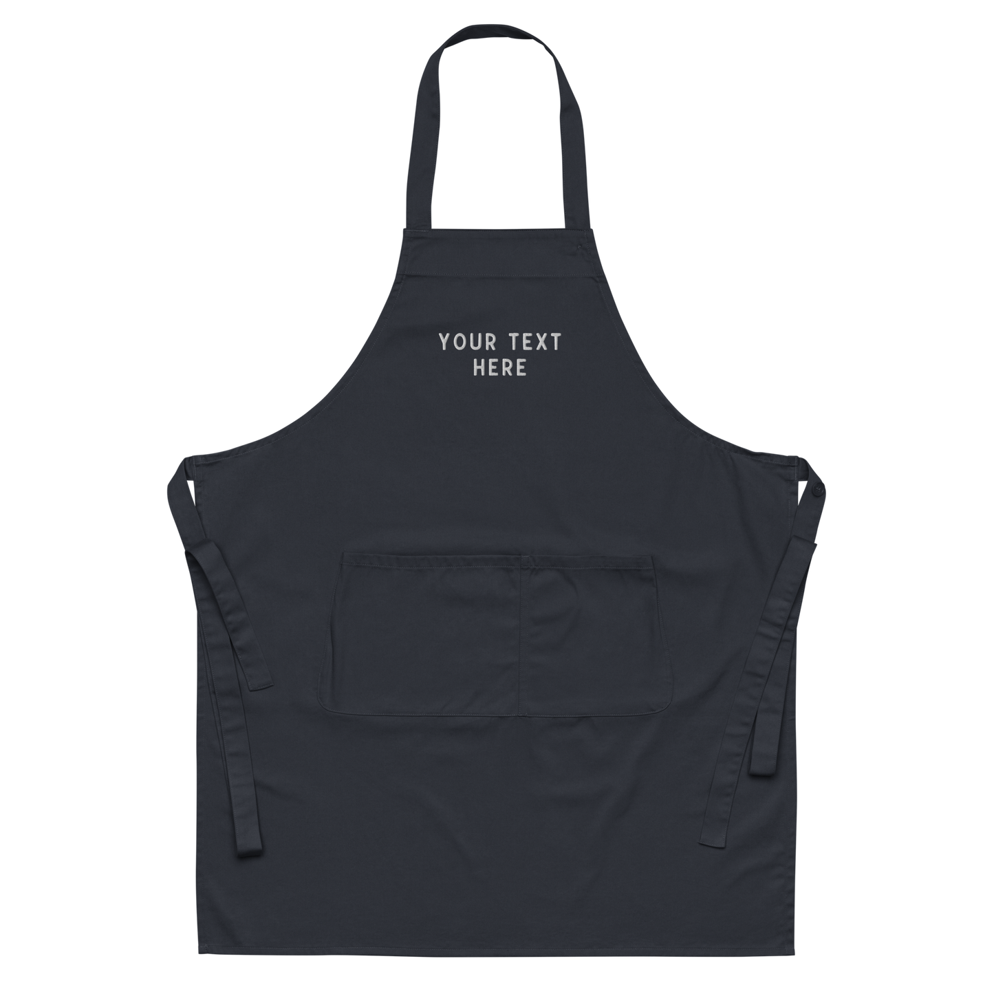 CUSTOM Your Text Embroidered Organic Cotton Apron