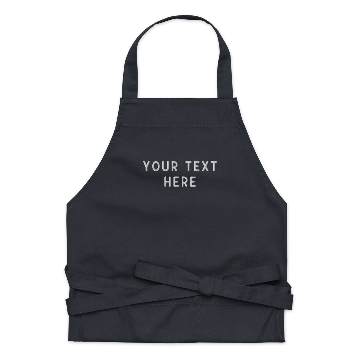 CUSTOM Your Text Embroidered Organic Cotton Apron