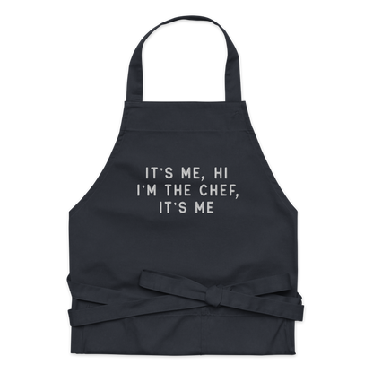 It's Me, Hi I'm The Chef Embroidered Organic Cotton Apron