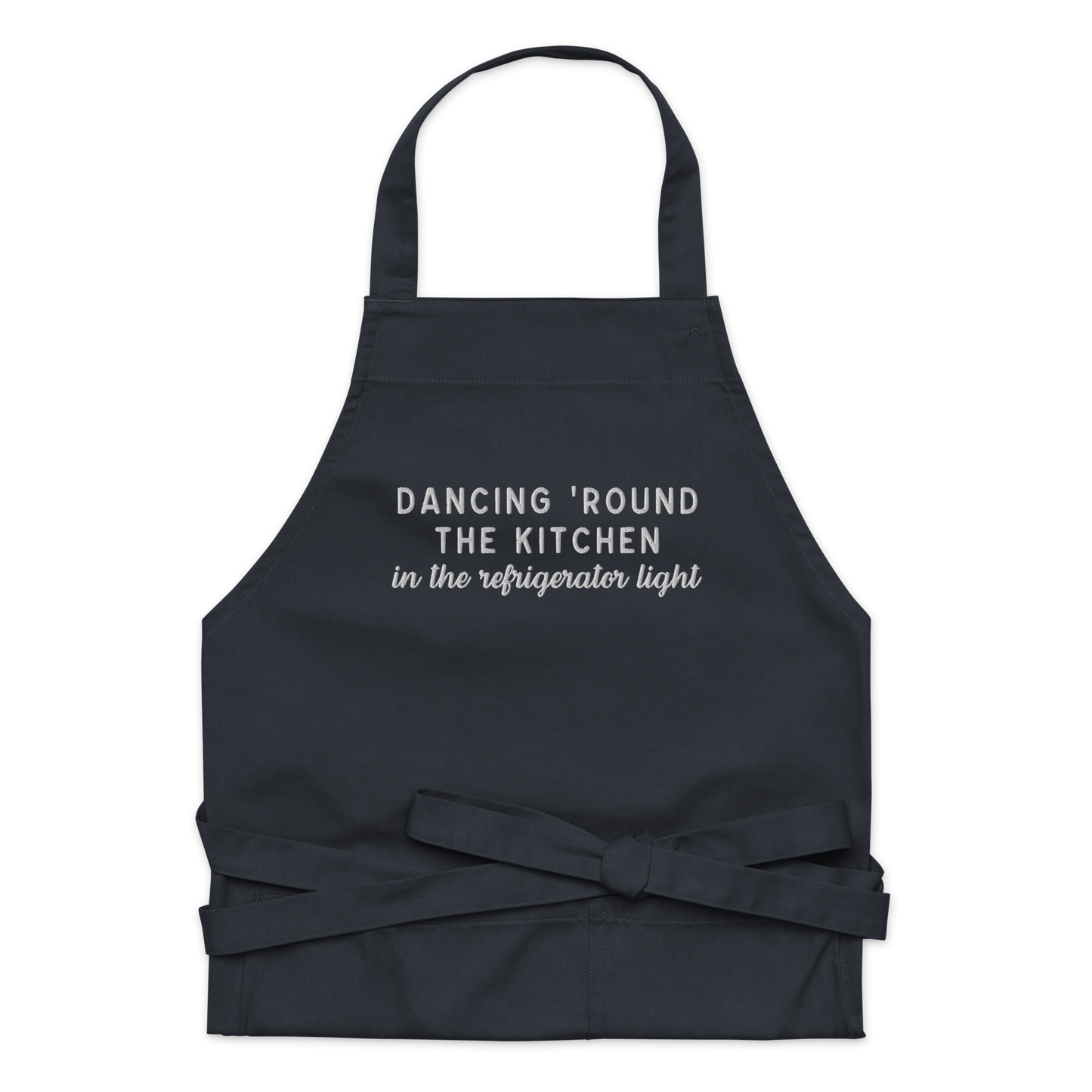 Dancing 'Round The Kitchen Embroidered Organic Cotton Apron