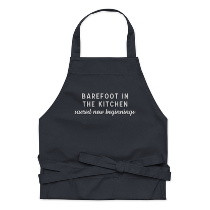 Barefoot in The Kitchen Embroidered Organic Cotton Apron