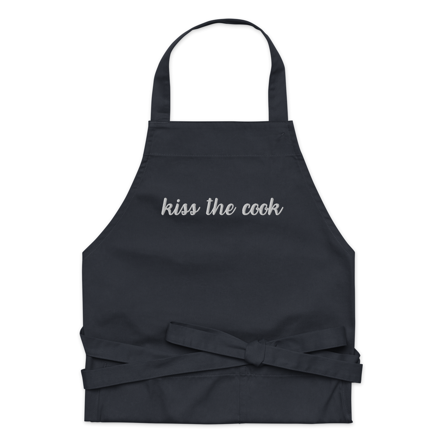 Kiss the Cook Embroidered Organic Cotton Apron